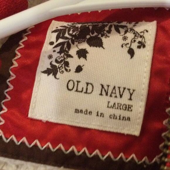 Vintage Old Navy Womens Sherpa Lined Vest Large Red Y2K Gorpcore Cabin Fisherman - Picture 2 of 9